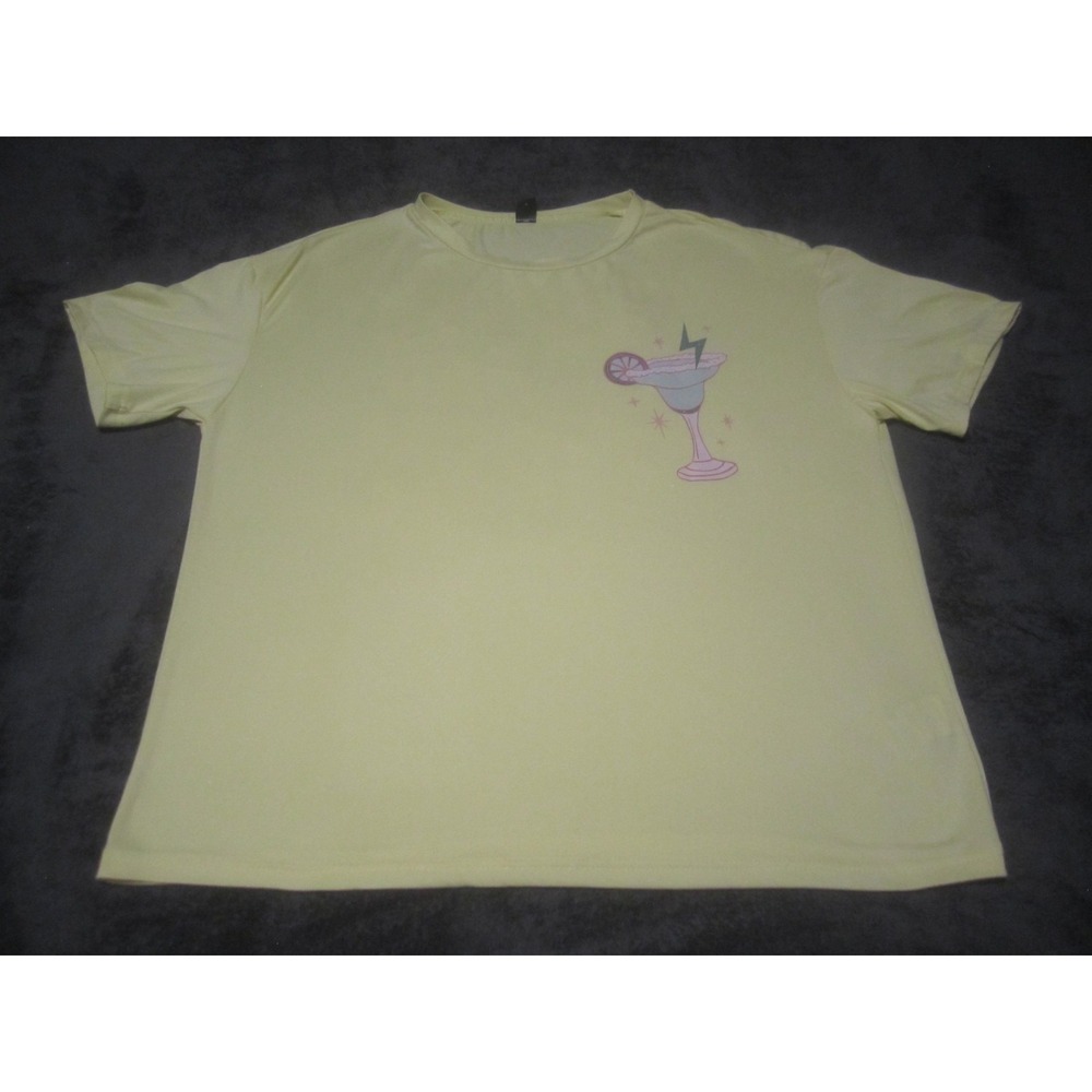 SheIn Shirt Womens Medium Yellow Tanned‎ And Tipsy Graphic Short Sleeve Tee Top